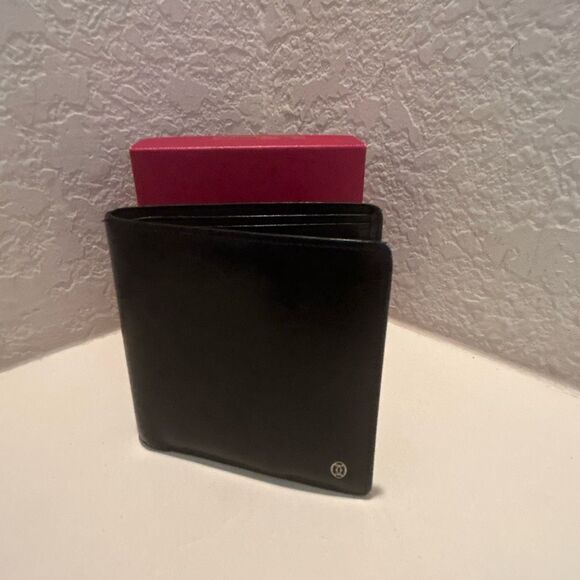 Cartier Mens Bifold Wallet Black Cowhide Leather Minimalist Classic Quiet Luxury - Picture 1 of 16